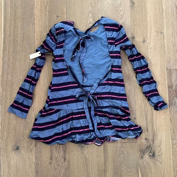 NWT Lovers & Friends Babydoll Dress with Open Back in Blue Size S - Picture 3 of 4